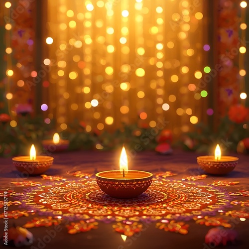 Festive Diwali Lights and Decorations