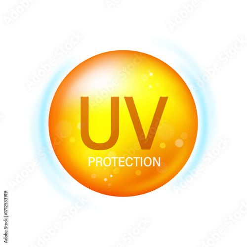 Orange sphere representing uv protection with glowing halo effect