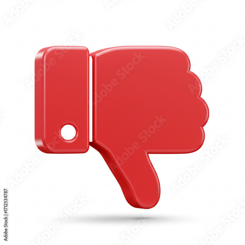 3d illustration of red thumbs down symbol