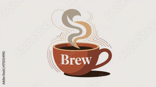 Brewed coffee cup vector graphic illustration for coffee lovers and cafe promotion and coffee shop design