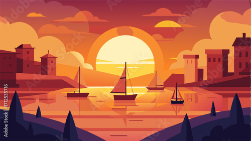 As the sun rises higher in the sky the harbor is illuminated in a warm and inviting glow welcoming in a new day.