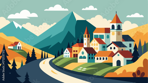 Along the way the road passes through quaint towns nestled in the mountains their charming architecture adding to the scenic views.