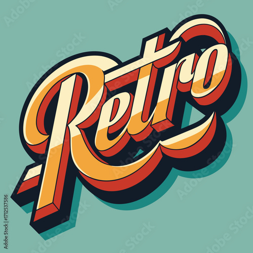 Retro vintage typography design with classic fonts and a vibrant color palette
