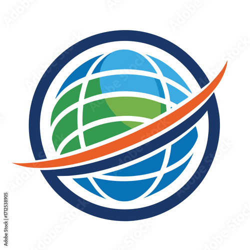 Abstract globe icon representing global business international connections and worldwide communication