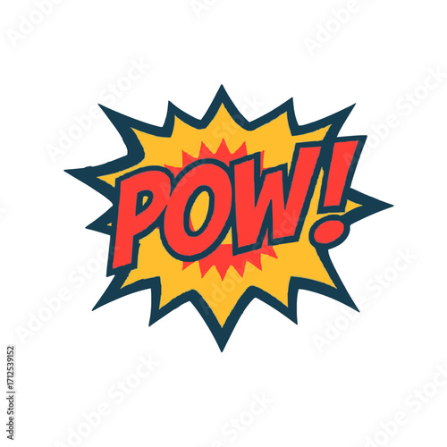 Dynamic comic book style 'POW!' explosion graphic with vibrant colors and bold text