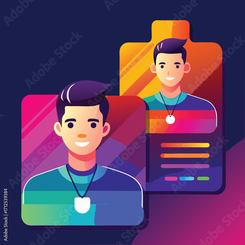Modern gradient id card design with trendy color variations and professional layout