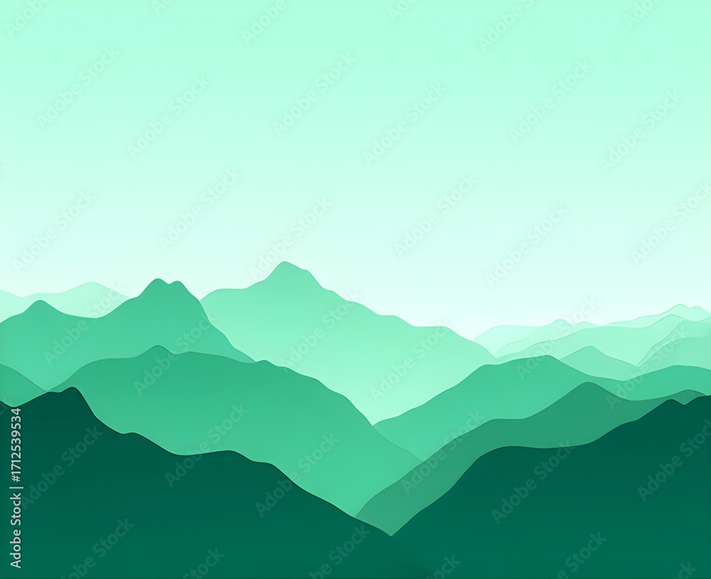Obraz premium 미니멀 산실루엣 웹배경 녹색혼합