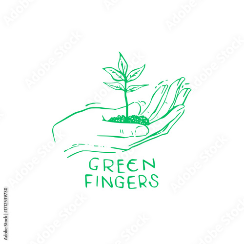 Nurturing new growth with care, a symbol of life and environmental responsibility