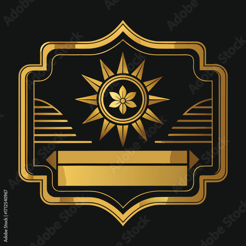 Elegant luxury gold and black vector id card template with modern design elements