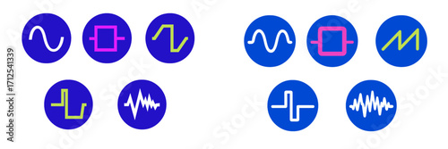 Diverse abstract waveforms and electrical signals for technology, communication, and scientific applications
