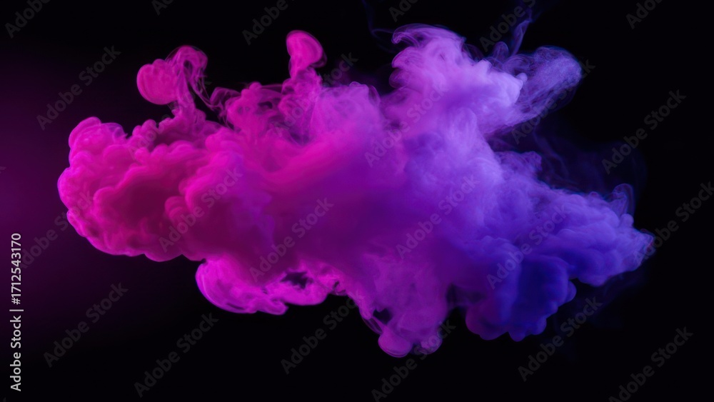 Obraz premium Abstract ink cloud, vibrant colors on dark background