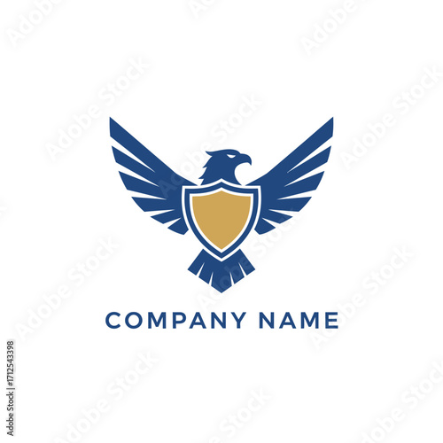 Eagle Shield Logo - Symbol of Strength, Security, and Protection.