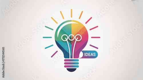 Colorful lightbulb ideas creation innovation creativity inspiration brainstorming solutions concept design vector