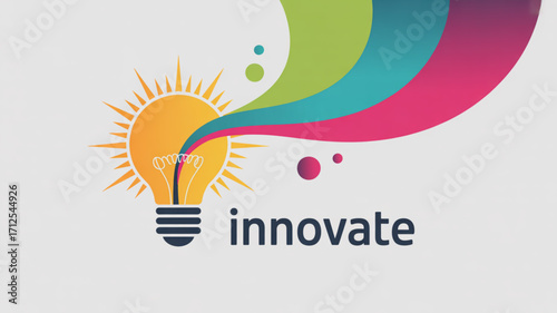 Innovation lightbulb idea creativity concept for business solution and innovative thinking illustration art