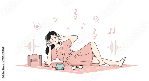 Enjoying Music: Peaceful Leisure Time Listening to Tunes and Ambient Sounds with Eyes Closed