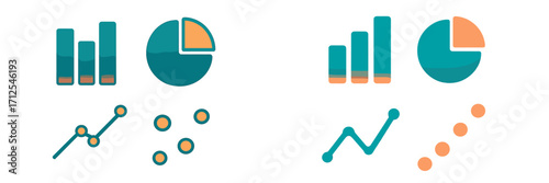 Visual representations of data trends and analysis using graphs, charts, and symbols for effective communication in presentations