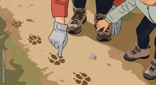 Discovering Wildlife: Observing Footprints During An Excursion In The Natural World