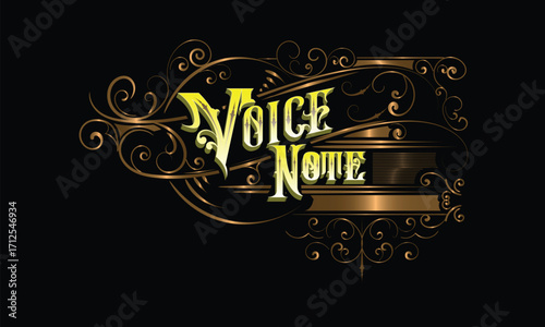 VOICE NOTE lettering custom style design