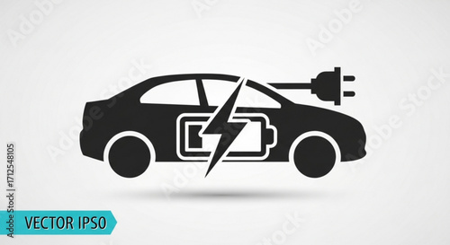 Electric car charging icon, , symbolizing ecofriendly transportation and sustainable energy solutions for the automotive industry