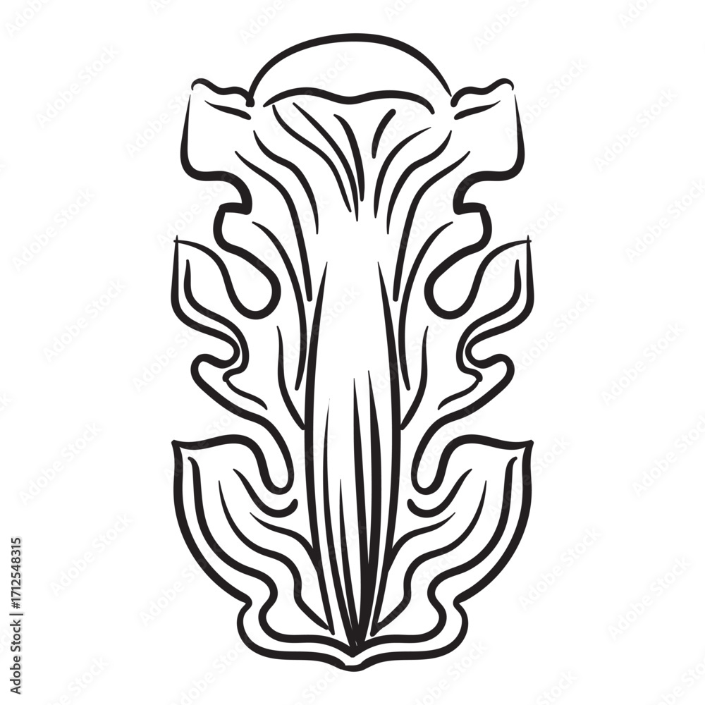 Obraz premium Hand drawing decorative vector swirl design element