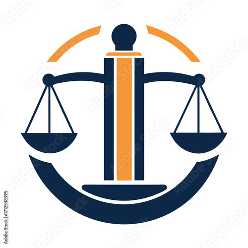 Professional law firm justice scale icon logo representing legal services and fairness