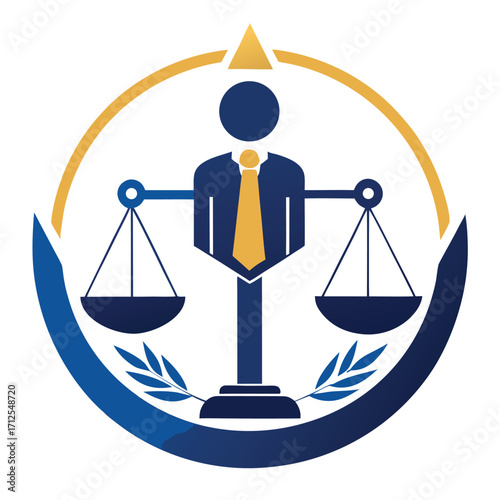 Professional law firm justice scale icon logo representing legal services and fairness