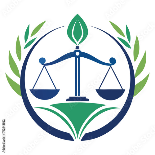 Professional law firm justice scale icon logo representing legal services and professional judgment