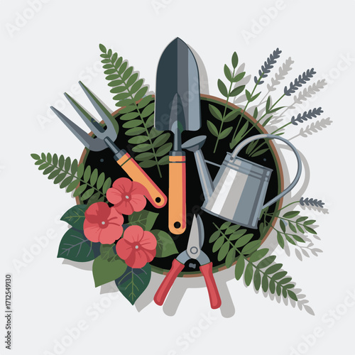 Vector Illustration of Garden Equipment