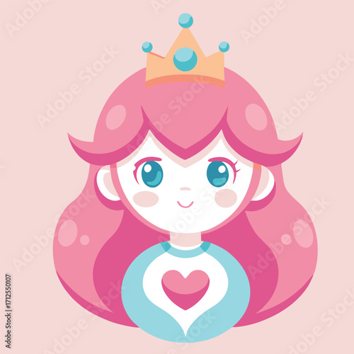 design logo vector icon cartoon mascot character princess