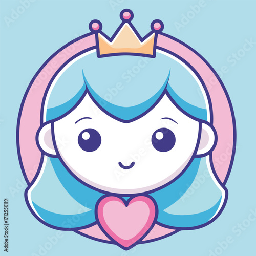 design logo vector icon cartoon mascot character princess