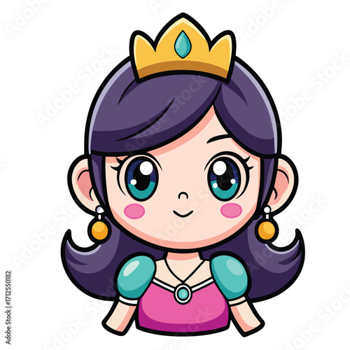 design logo vector icon cartoon mascot character princess