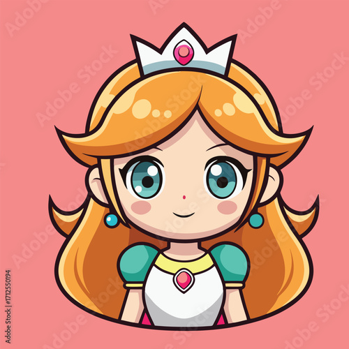 design logo vector icon cartoon mascot character princess