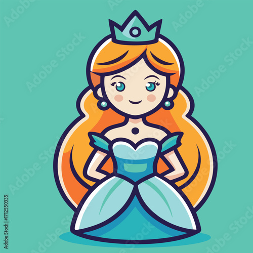 design logo vector icon cartoon mascot character princess