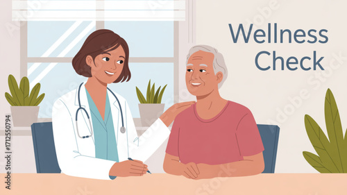 Doctor consulting senior patient for wellness checkup and healthcare advice medical examination and treatment