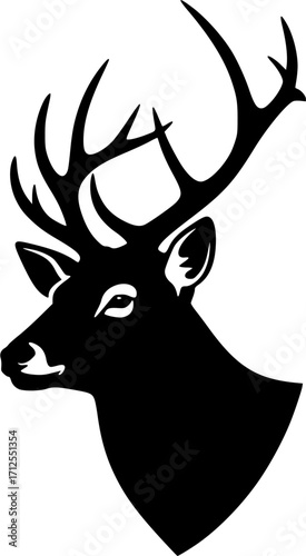 Deer Head Svg, Deer Head Silhouette, Deer Antler Silhouette, Deer Antler Svg, Deer Head Vector, Deer Head Clipart.