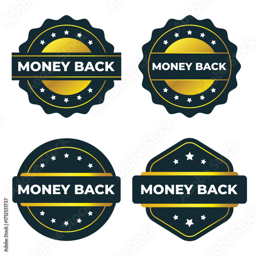 Money Back Guarantee Badges. Design Elements for Business
