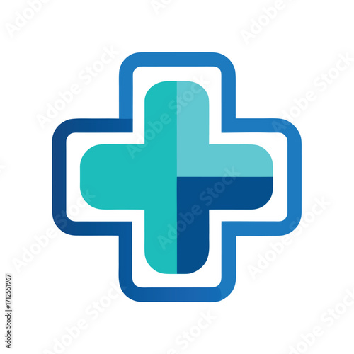 Clean and modern healthcare medical cross icon logo design for hospitals and clinics