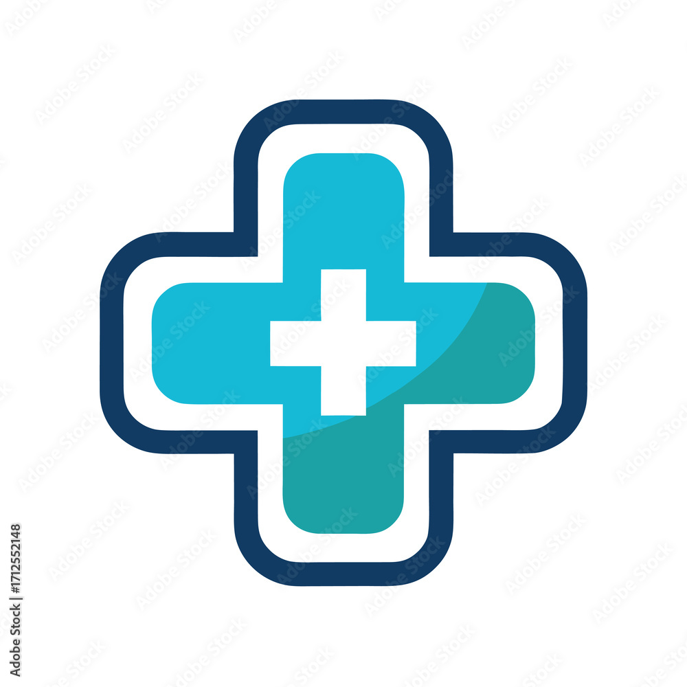 Fototapeta premium Clean and modern healthcare medical cross icon logo for hospitals and clinics