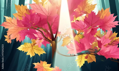 autumn leaves and water drops