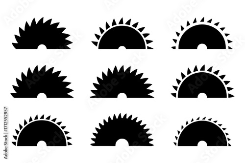 silhouette of circular saw blades, perfect for various cutting applications