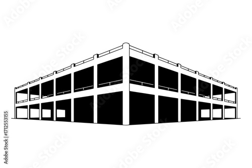 silhouette of  architectural structure, ideal for graphic design projects