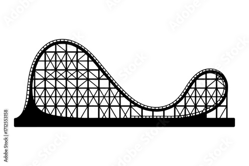  silhouette of  roller coaster, representing adventure and thrill.