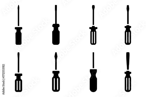 silhouette of screwdrivers tool equipment instrument