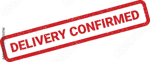 Delivery confirmed rubber stamp illustration with grunge texture, isolated order fulfillment concept
