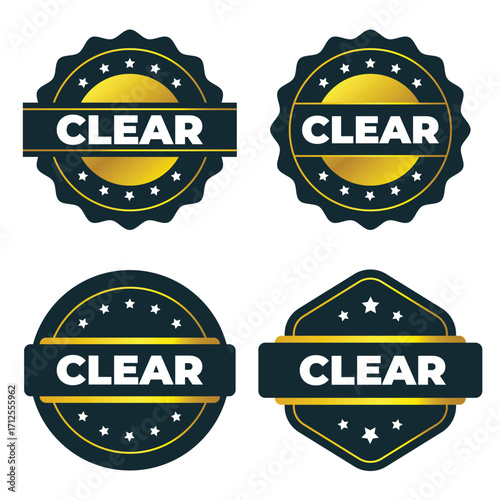 Set of Premium Gold and Dark Clear Labels  Badges and Emblems