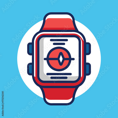 Modern smartwatch fitness tracker icon set for technology and health applications