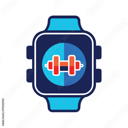 Modern smartwatch and fitness tracker icons for technology and wearable applications