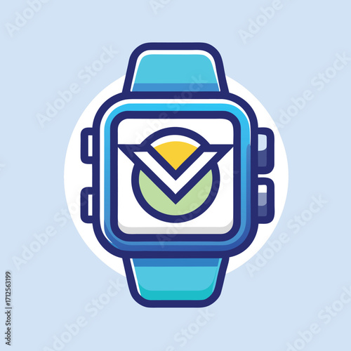 Modern smartwatch and fitness tracker icon set for technology and health applications