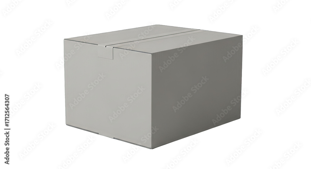 Naklejka premium Isolated cardboard box stands alone, awaiting its contents, set against a black background.