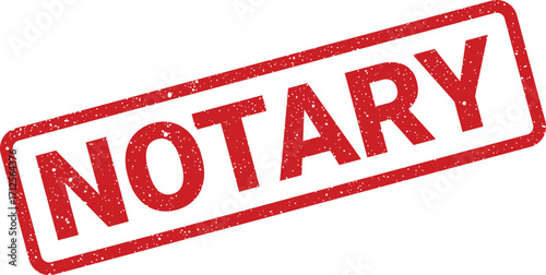 Distressed notary rectangular stamp imprint illustration, perfect for official documents needing professional validation
